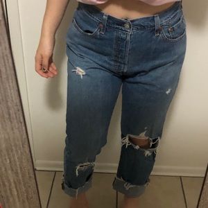 Levi’s 501 distressed jeans
